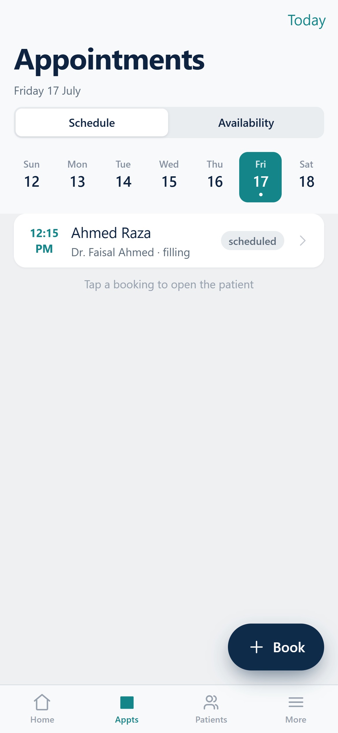 Appointments on the DentalPro phone app