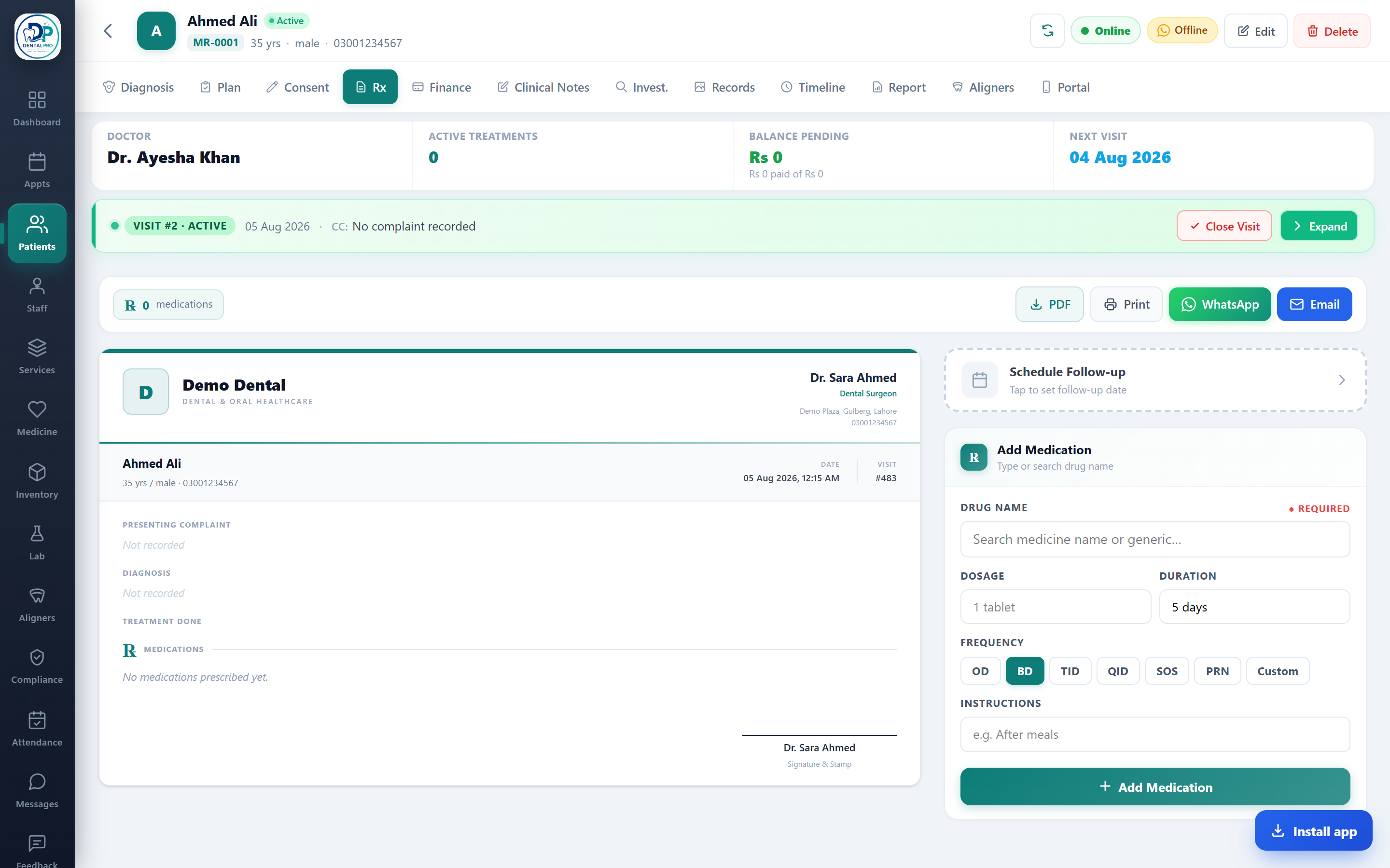 The prescription builder